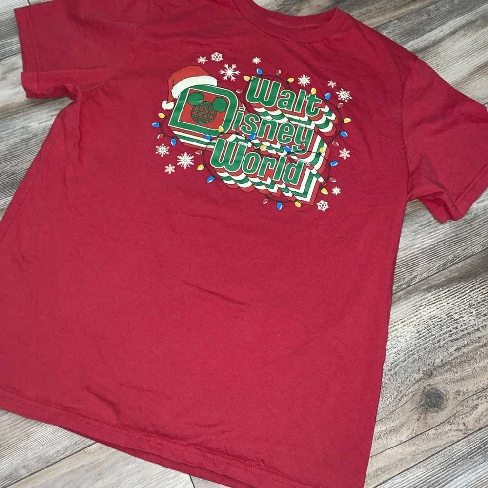Disney Parks Walt Disney World Logo Holiday‎ Christmas Lights T-Shirt L 🎄